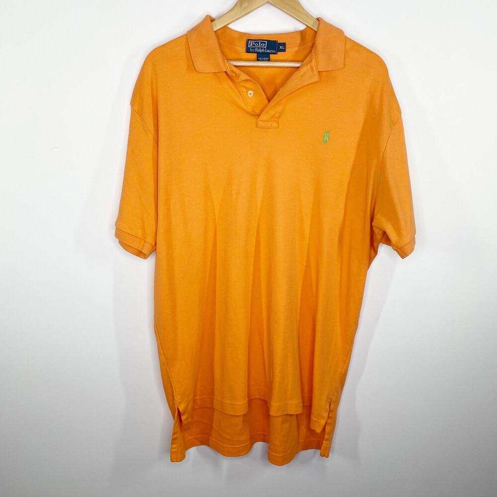 Polo Ralph Lauren Short Sleeve Shirt Mens Size XL Classic Fit Orange Soft Cotton
